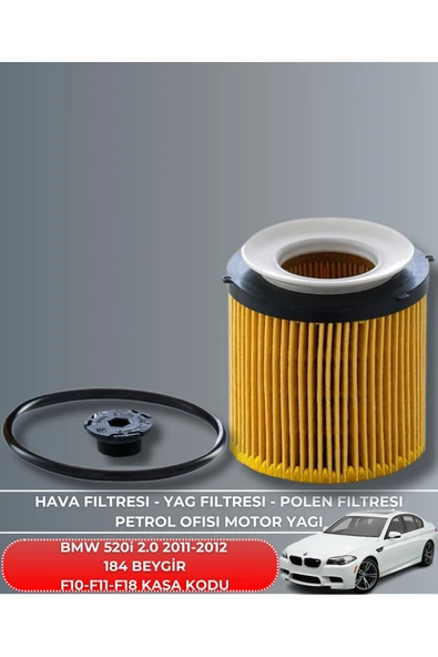 Petrol Ofisi BMW 520i 2.0 2011-2012 184 BEYGİR FİLTRE - YAĞ BAKIM SETİ - Resim 3