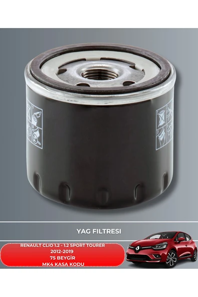 Petrol Ofisi RENAULT CLIO 1.2 2012-2019 75 BEYGİR FİLTRE - CASTROL EDGE 5W30 4LT YAĞ BAKIM SETİ - Resim 3