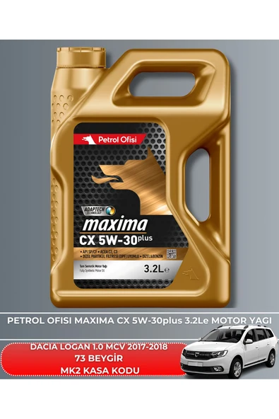 Petrol Ofisi DACIA LOGAN 1.0 MCV 2017-2018 73 BEYGİR FİLTRE - YAĞ BAKIM SETİ - Resim 5