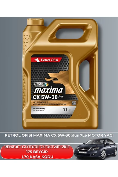 Petrol Ofisi RENAULT LATITUDE 2.0 DCI 2011-2012-2013-2014-2015 175 BEYGİR FİLTRE - YAĞ BAKIM SETİ - Resim 5