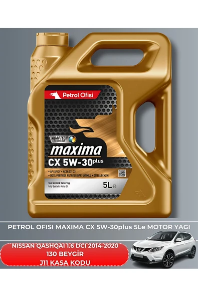 Petrol Ofisi NISSAN QASHQAI 1.6 DCI 2014-2015-2016-2017-2018-2019-2020 130 BEYGİR FİLTRE - YAĞ BAKIM SETİ - Resim 5