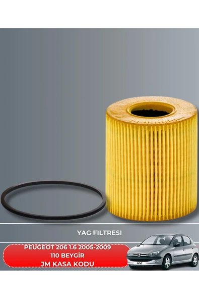 Petrol Ofisi PEUGEOT 206 1.6 2005-2006-2007-2008-2009 110 BEYGİR FİLTRE - YAG BAKIM SETİ - Resim 3