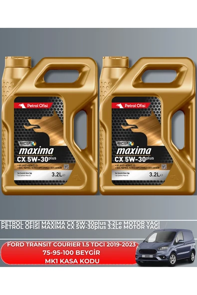 Petrol Ofisi Ford Transıt Courıer 1.5 Tdcı 2019-2020-2021-2022-2023 75-95-100 Beygir Filtre Yağ Bakım Seti Uyumlu - Resim 5