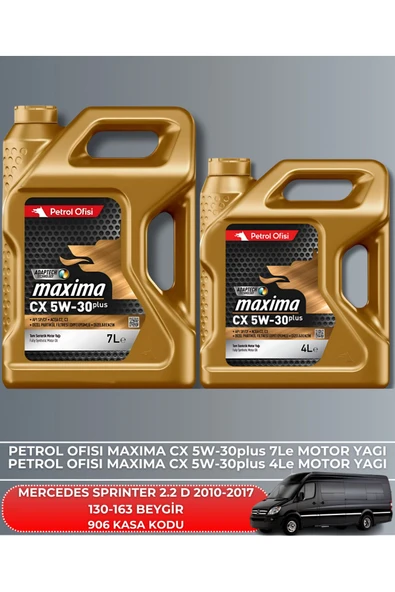 Petrol Ofisi MERCEDES SPRINTER 2.2D 2010-2011-2012-2013-2014-2015-2016-2017 130-163 BEYGİR FİLTRE YAĞ BAKIM SETİ - Resim 5