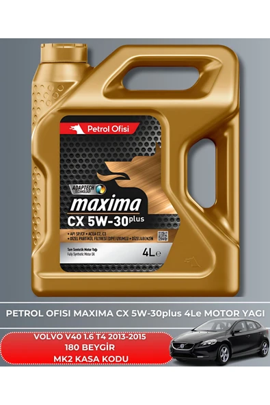 Petrol Ofisi VOLVO V40 1.6 T4 2013-2014-2015 180 BEYGİR FİLTRE - YAĞ BAKIM SETİ - Resim 5