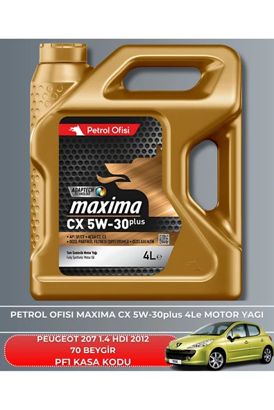 Petrol Ofisi PEUGEOT 207 1.4 HDI 2012 70 BEYGİR FİLTRE - YAG BAKIM SETİ - Resim 5