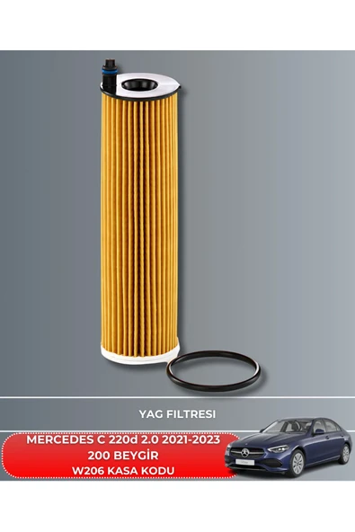 Petrol Ofisi MERCEDES C 220 D 2.0 2021-2022-2023 200 BEYGİR FİLTRE - YAĞ BAKIM SETİ - Resim 3