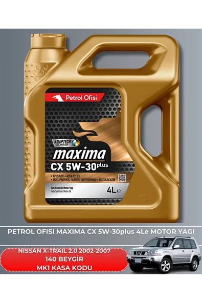 Petrol Ofisi NISSAN X-TRAIL 2.0 2002-2003-2004-2005-2006-2007 140 BEYGİR FİLTRE - YAĞ BAKIM SETİ - Resim 5