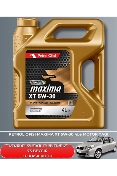 Petrol Ofisi RENAULT SYMBOL 1.2 2009-2010-2011-2012 75 BEYGİR FİLTRE - YAĞ BAKIM SETİ - Resim 5