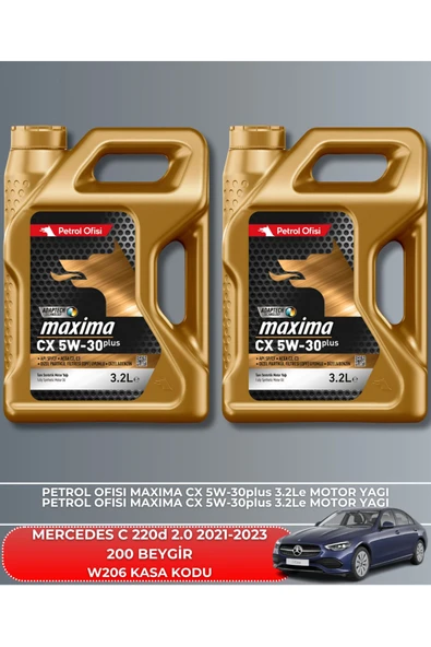 Petrol Ofisi MERCEDES C 220 D 2.0 2021-2022-2023 200 BEYGİR FİLTRE - YAĞ BAKIM SETİ - Resim 5