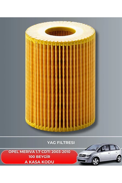 Petrol Ofisi OPEL MERIVA 1.7 CDTI 2003-2004-2005-2006-2007-2008-2009-2010 100 BEYGİR FİLTRE - YAG BAKIM SETİ - Resim 3
