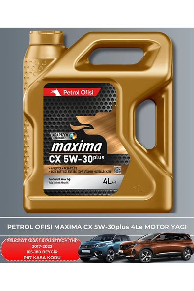 Petrol Ofisi PEUGEOT 5008 1.6 PURETECH 2017-2018-2019-2020-2021-2022 165-180 BEYGİR FİLTRE - YAG BAKIM SETİ - Resim 5