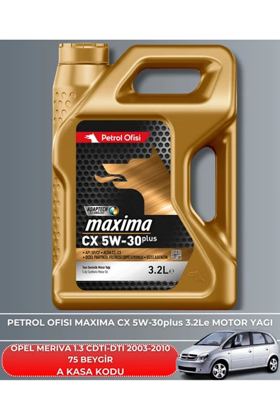 Petrol Ofisi OPEL MERIVA 1.3 CDTI-1.3 DTI 2003-2004-2005-2006-2007-2008-2009-2010 75 BEYGİR FİLTRE YAG BAKIM SET - Resim 5