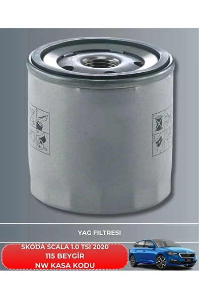 Petrol Ofisi SKODA SCALA 1.0 TSI 2020 115 BEYGİR FİLTRE - YAĞ BAKIM SETİ - Resim 3