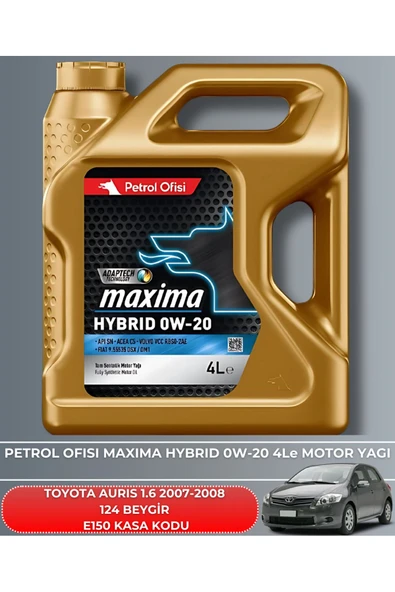 Petrol Ofisi TOYOTA AURIS 1.6 2007-2008 124 BEYGİR FİLTRE - YAĞ BAKIM SETİ - Resim 5