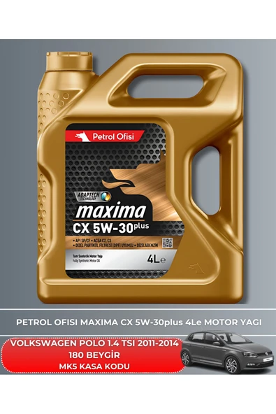 Petrol Ofisi VOLKSWAGEN POLO 1.4 TSI 2011-2012-2013-2014 180 BEYGİR FİLTRE - YAĞ BAKIM SETİ - Resim 5