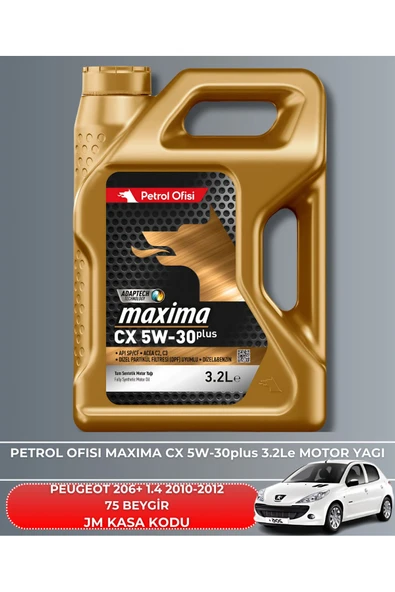 Petrol Ofisi PEUGEOT 206+ 1.4 2010-2011-2012 75 BEYGİR FİLTRE - YAG BAKIM SETİ - Resim 5