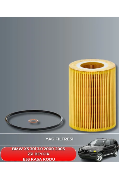 Petrol Ofisi BMW X5 30i 3.0 2000-2001-2002-2003-2004-2005 231 BEYGİR FİLTRE - YAĞ BAKIM SETİ - Resim 3