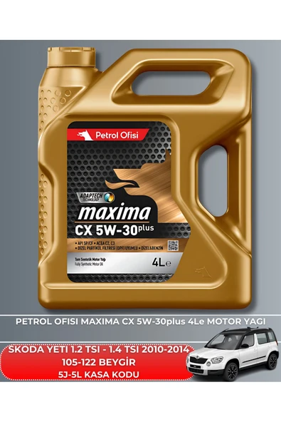 Petrol Ofisi SKODA YETI 1.2 TSI - 1.4 TSI 2010-2011-2012-2013-2014 105-122 BEYGİR FİLTRE - YAĞ BAKIM SETİ - Resim 5