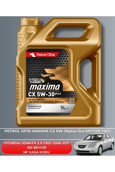 Petrol Ofisi HYUNDAI SONATA 2.0 CRDI 2006-2007-2008-2009-2010-2011 150 BEYGİR BAKIM SETİ - Resim 5