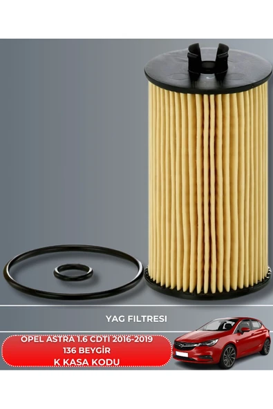 Petrol Ofisi OPEL ASTRA 1.6 CDTI 2016-2017-2018-2019 136 BEYGİR FİLTRE - YAG BAKIM SETİ - Resim 3