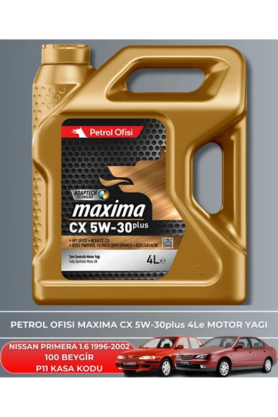 Petrol Ofisi NISSAN PRIMERA 1.6 1996-1997-1998-1999-2000-2001-2002 100 BEYGİR FİLTRE - YAĞ BAKIM SETİ - Resim 5