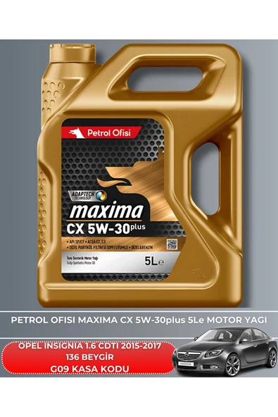 Petrol Ofisi OPEL INSIGNIA 1.6 CDTI 2015-2016-2017 136 BEYGİR FİLTRE - YAG BAKIM SETİ - Resim 5