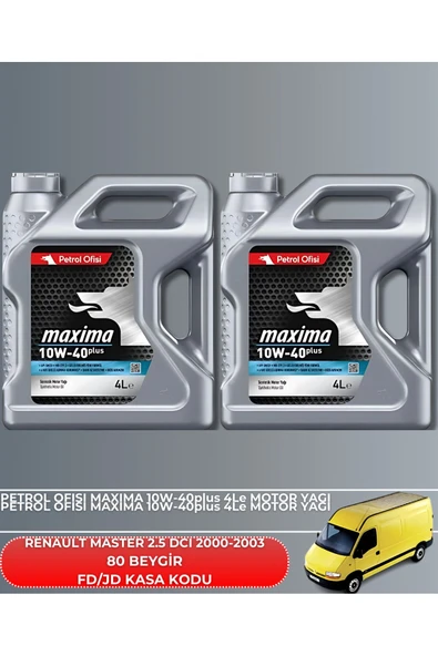 Petrol Ofisi RENAULT MASTER 2.5 DCI 2000-2001-2022-2003 80 BEYGİR FİLTRE - YAĞ BAKIM SETİ - Resim 4