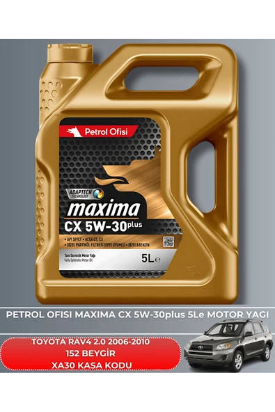 Petrol Ofisi TOYOTA RAV4 2.0 2006-2007-2008-2009-2010 152 BEYGİR FİLTRE - YAĞ BAKIM SETİ - Resim 5