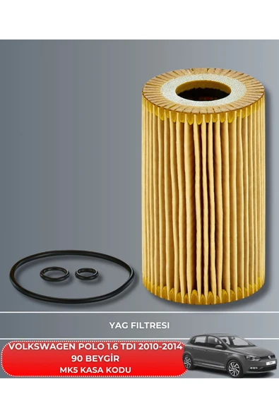 Petrol Ofisi VOLKSWAGEN POLO 1.6 TDI 2010-2011-2012-2013-2014 90 BEYGİR FİLTRE - YAĞ BAKIM SETİ - Resim 3