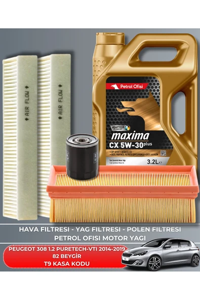 Petrol Ofisi PEUGEOT 308 1.2 PURETECH-VTI 2014-2015-2016-2017-2018-2019 82 BEYGİR FİLTRE - YAG BAKIM SETİ ürün görseli