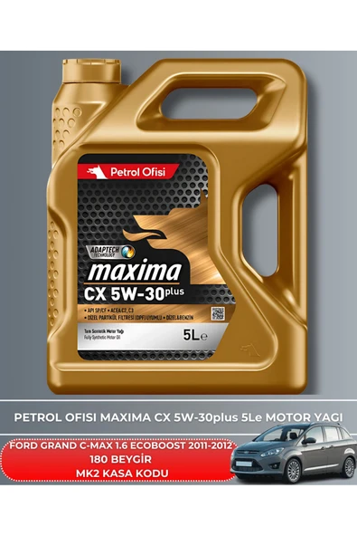 Petrol Ofisi Ford Grand C-max 1.6 Ecoboost 2011-2012 180 Beygir Filtre - Yağ Bakım Seti Uyumlu - Resim 5