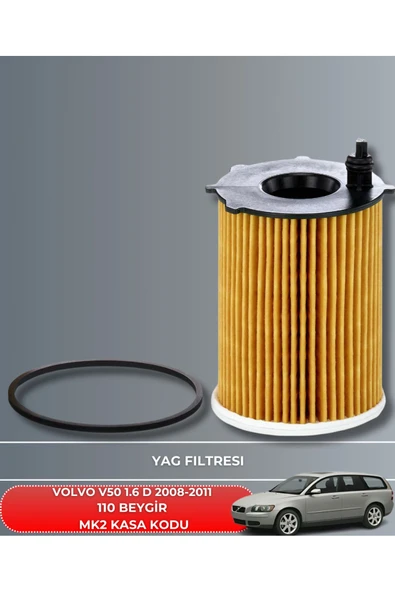 Petrol Ofisi VOLVO V50 1.6 D 2008-2009-2010-2011 100 BEYGİR FİLTRE - YAĞ BAKIM SETİ - Resim 3
