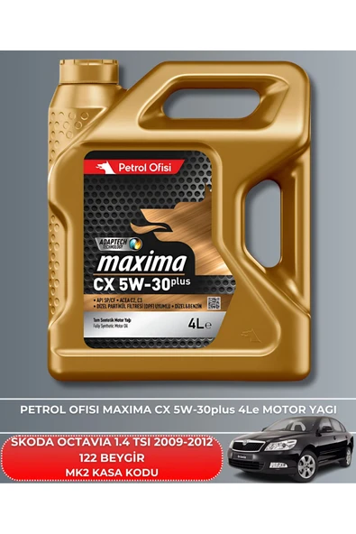 Petrol Ofisi SKODA OCTAVIA 1.4 TSI 2009-2010-2011-2012 122 BEYGİR FİLTRE - YAĞ BAKIM SETİ - Resim 5