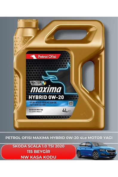 Petrol Ofisi SKODA SCALA 1.0 TSI 2020 115 BEYGİR FİLTRE - YAĞ BAKIM SETİ - Resim 5