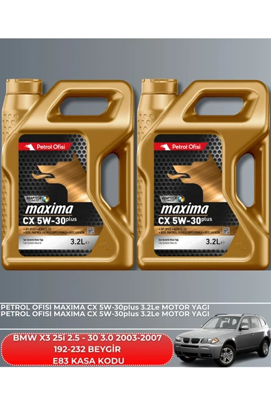 Petrol Ofisi BMW X3 25i 2.5 - 30 3.0 - 2003-2004-2005-2006-2007 192-232 BEYGİR FİLTRE - YAĞ BAKIM SETİ - Resim 5