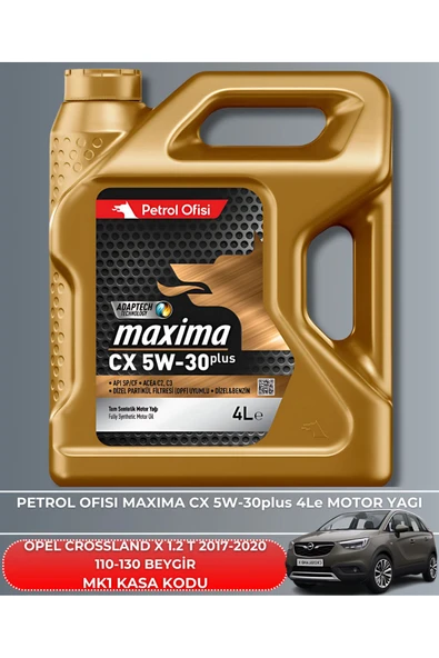 Petrol Ofisi OPEL CROSSLAND X 1.2 T 2017-2018-2019-2020 110-130 BEYGİR FİLTRE - YAG BAKIM SETİ - 5