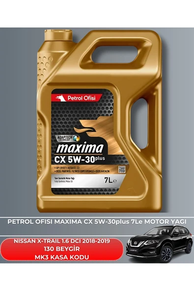 Petrol Ofisi NISSAN X-TRAIL 1.6 DCI 2018-2019 130 BEYGİR FİLTRE - YAĞ BAKIM SETİ - Resim 5