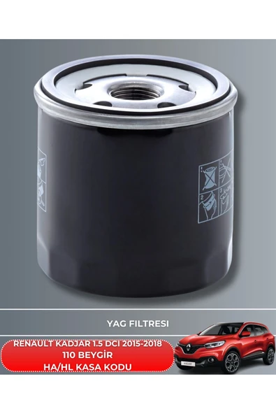 Petrol Ofisi RENAULT KADJAR 1.5 DCI 2015-2016-2017-2018 110 BEYGİR FİLTRE - YAĞ BAKIM SETİ - Resim 3