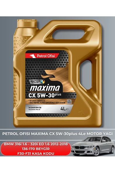 Petrol Ofisi BMW 316i 1.6 - 320i ED 2012-2013-2014-2015-2016-2017-2018 136-170 BEYGİR FİLTRE - YAĞ BAKIM SETİ - Resim 5