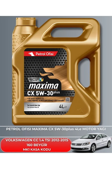 Petrol Ofisi VOLKSWAGEN CC 1.4 TSI 2012-2013-2014-2015 160 BEYGİR FİLTRE - YAĞ BAKIM SETİ - Resim 5