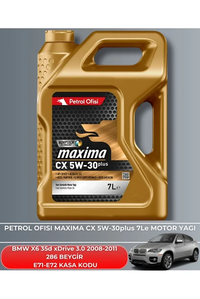 Petrol Ofisi Bmw X6 35d Xdrive 3.0 2008-2009-2010-2011 286 Beygir Filtre - Yağ Bakım Seti - Resim 5