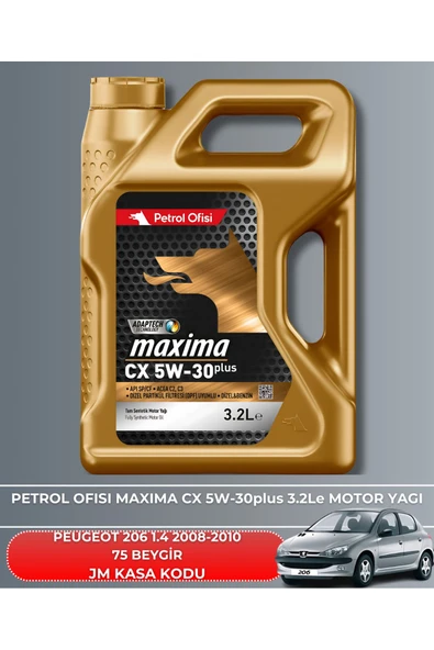 Petrol Ofisi PEUGEOT 206 1.4 2008-2009-2010 75 BEYGİR FİLTRE - YAG BAKIM SETİ - Resim 5