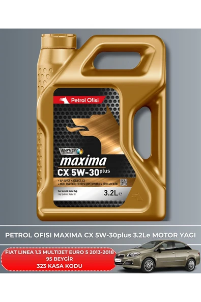 Petrol Ofisi FIAT LINEA 1.3 MULTIJET EURO 5 2013-2014-2015-2016-2017-2018 95 BEYGİR FİLTRE - YAG BAKIM SETİ - Resim 5