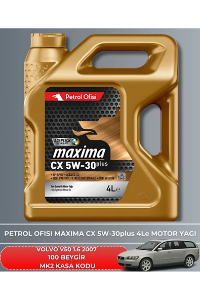 Petrol Ofisi VOLVO V50 1.6 2007 100 BEYGİR FİLTRE - YAĞ BAKIM SETİ - Resim 5