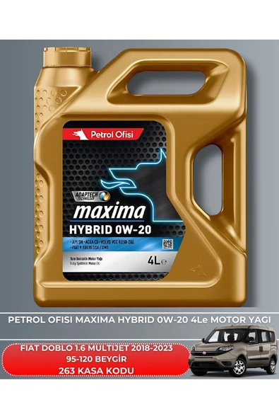 Petrol Ofisi FIAT DOBLO 1.6 MULTIJET 2018-2019-2020-2021-2022-2023 95-120 BEYGİR FİLTRE - YAG BAKIM SETİ - Resim 5