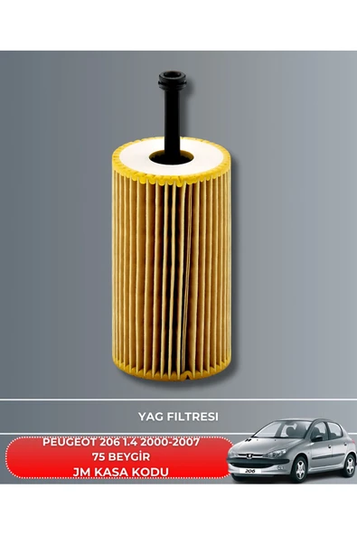 Petrol Ofisi PEUGEOT 206 1.4 2000-2001-2002-2003-2004-2005-2006-2007 75 BEYGİR FİLTRE - YAG BAKIM SETİ - Resim 3