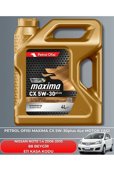 Petrol Ofisi NISSAN NOTE 1.4 2006-2007-2008-2009-2010 88 BEYGİR FİLTRE - YAĞ BAKIM SETİ - Resim 5