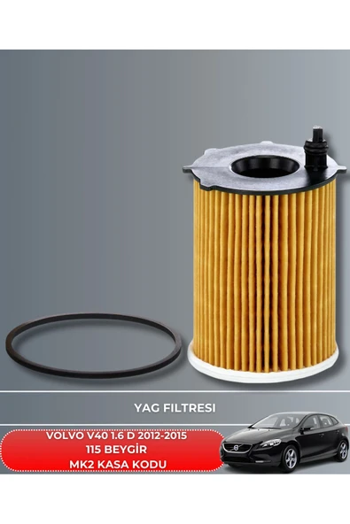 Petrol Ofisi VOLVO V40 1.6 D 2012-2013-2014-2015 115 BEYGİR FİLTRE - YAĞ BAKIM SETİ - Resim 3