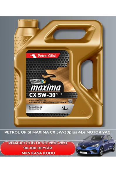 Petrol Ofisi RENAULT CLIO 1.0 TCE 2020-2021-2022-2023 90-100 BEYGİR FİLTRE - YAĞ BAKIM SETİ - Resim 5